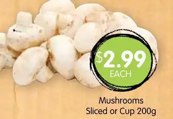 Spudshed Mushroom Sliced or Cup 200g offer