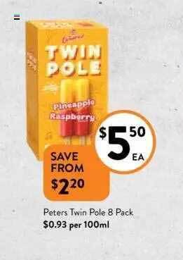 Foodworks Peters Twin Pole 8 Pack offer