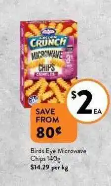 Foodworks Birds Eye Microwave Chips 140 G offer