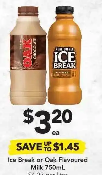 Drakes Ice Break Or Oak Flavoured Milk 750ml offer