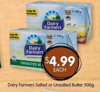 Spudshed Dairy Farmers Salted Or Unsalted Butter 500g offer