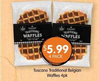 Toscano Traditional Belgian Waffles 4pk