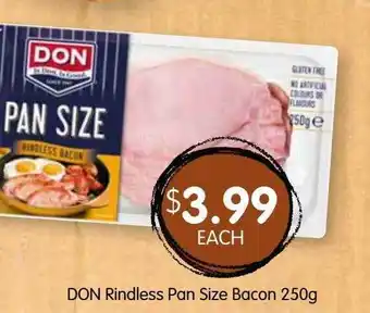 Spudshed Don Rindless Pan Size Bacon 250g offer