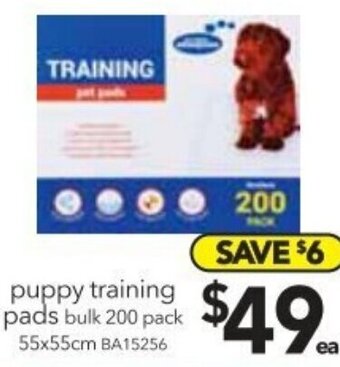 Cheap as Chips Puppy Training Pads Bulk 200 Pack 55x55cm offer