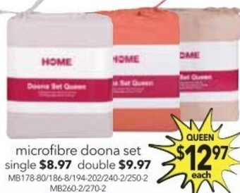 Cheap as Chips Microfibre Doona Set offer