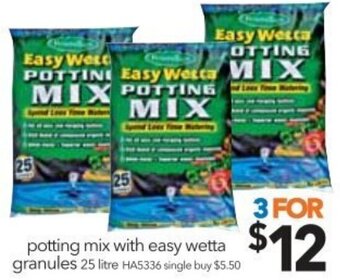 Cheap as Chips Potting Mix With Easy Wetta Granules 25 Litre offer