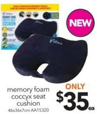 Cheap as Chips Memory Foam Coccyx Seat Cushion 46x36x7cm offer