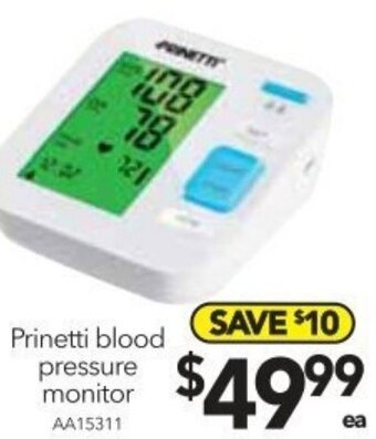 Cheap as Chips Prinetti Blood Pressure Monitor offer