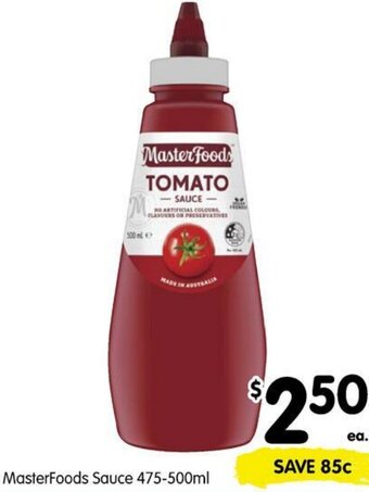 Spar MasterFoods Sauce 475-500ml offer