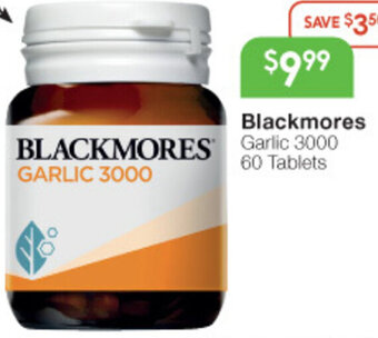 Soul Pattinson Chemist Blackmores Garlic 3000 60 Tablets offer