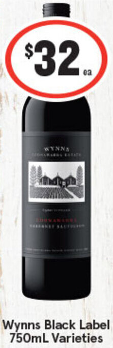 IGA Liquor Wynns Black Label 750ml Varieties offer