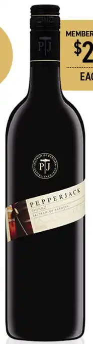 Pepperjack Shiraz 2015 750ml