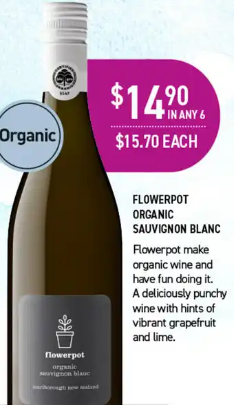 Dan Murphy's Flowerpot Organic Sauvignon Blanc offer