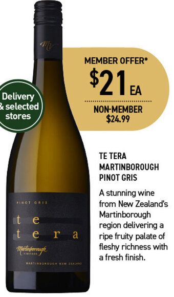 Dan Murphy's Te Tera Martinborough Pinot Gris offer