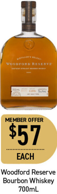 Dan Murphy's Woodford Reserve Bourbon Whiskey 700ml offer