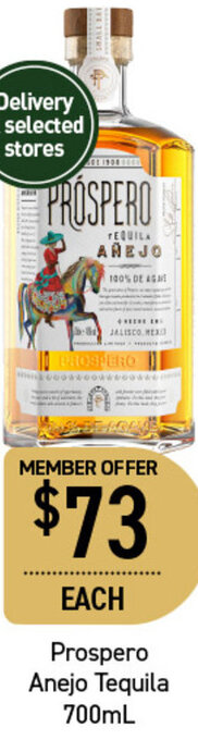 Dan Murphy's Prospero Anejo Tequila 700ml offer