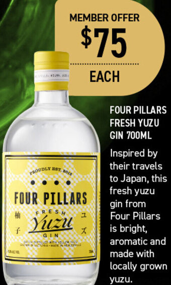 Dan Murphy's Four Pillars Fresh Yuzu Gin 700ml offer