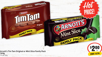 IGA Arnott's Tim Tam Original Or Mint Slice Family Pack 365g offer