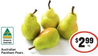 IGA Australian Packham Pears offer