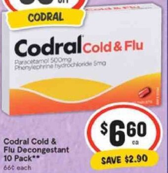 IGA Codral Cold & Flu Decongestant 10 Pack offer
