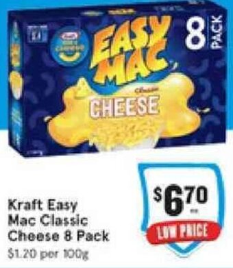 IGA Kraft Easy Mac Classic Cheese 8 Pack offer