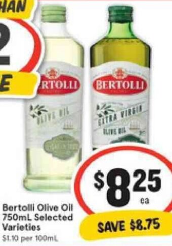 IGA Bertolli Olive Oil 750ml Selected Varieties offer