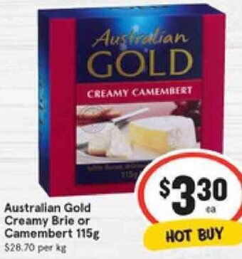 IGA Australian Gold Creamy Brie or Camembert 115g offer