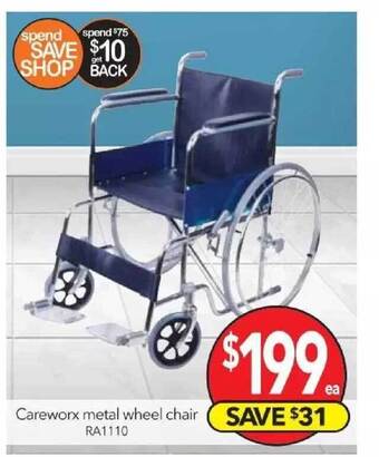 Cheap as Chips Careworx Metal Wheel Chair offer