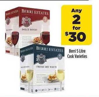 Berri 5 Litre Cask Varieties