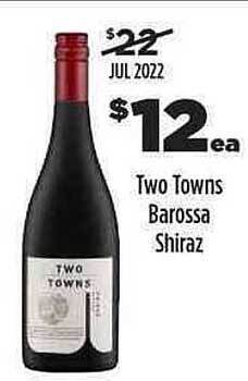Liquorland Two Towns Barossa Shiraz offer