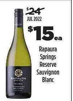 Liquorland Rapaura Springs Reserve Sauvignon Blanc offer