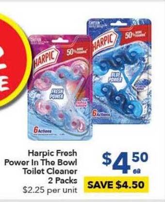 Ritchies Harpic Fresh Power In The Bowl Toilet Cleaner 2 Packs offer