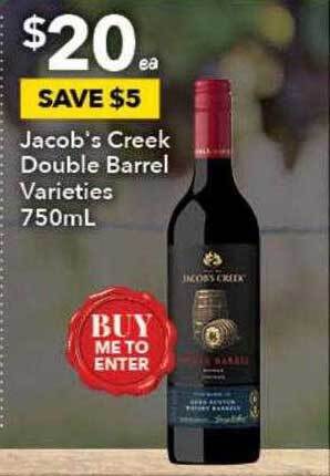 Ritchies Jacob's Creek Double Barrel Varieties 750mL offer