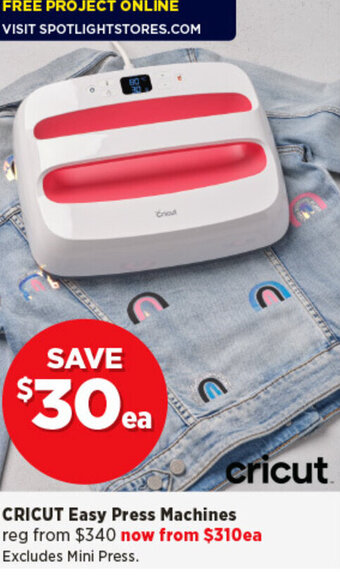 Spotlight Cricut Easy Press Machines offer