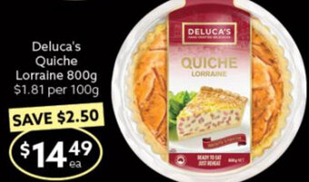 Deluca's Quiche Lorraine 800g