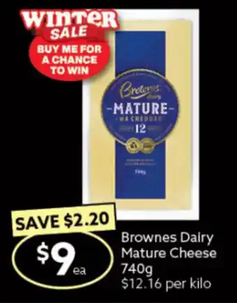 Ritchies Brownes Dairy Mature Cheese 740g offer