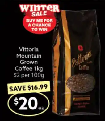 Ritchies Vittoria Mountain Grown Coffee 1kg offer