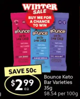 Ritchies Bounce Keto Bar Varieties 35g offer
