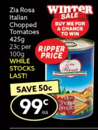 Ritchies Zia Rosa Italian Chopped Tomatoes 425g offer