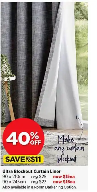 Spotlight Ultra Blockout Curtain Liner offer