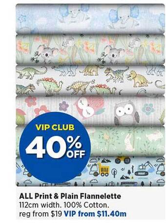 Spotlight Print & Plain Flannelette offer