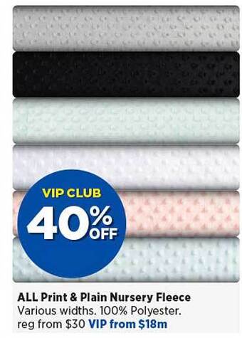 Spotlight Print & Plain Nursery Fleece offer