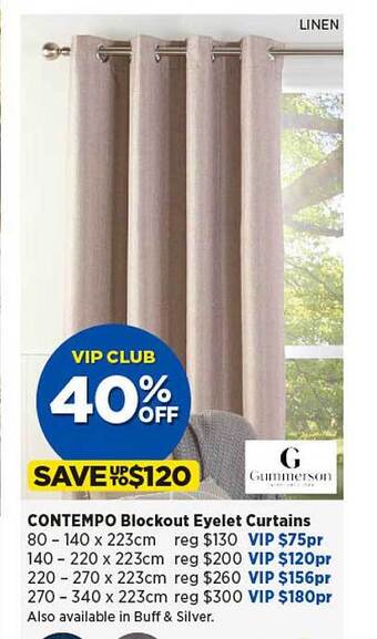 Spotlight Contempo Blockout Eyelet Curtains offer