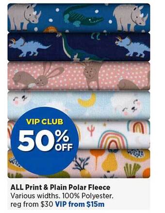 Spotlight Print & Plain Polar Fleece offer