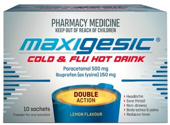 Soul Pattinson Chemist Maxigesic Cold & Flu Hot Drink 10 Sachets offer