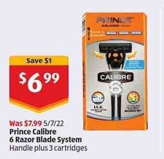 ALDI Prince Calibre 6 Razor Blade System offer