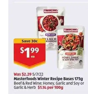 ALDI Masterfoods Winter Recipe Bases 175 G offer
