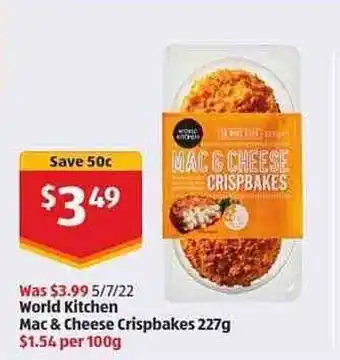 ALDI Wold Kitchen Mac & Cheese Crispbakes offer