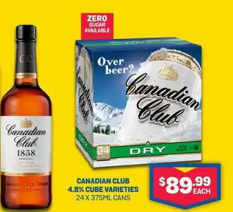 Bottlemart Canadian Club 4.8% Cube Varieties 24 X 375ml Cans offer