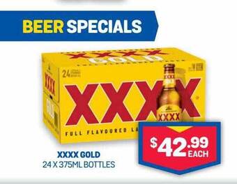 Bottlemart XXXX Gold 24 X 375mL Bottles offer